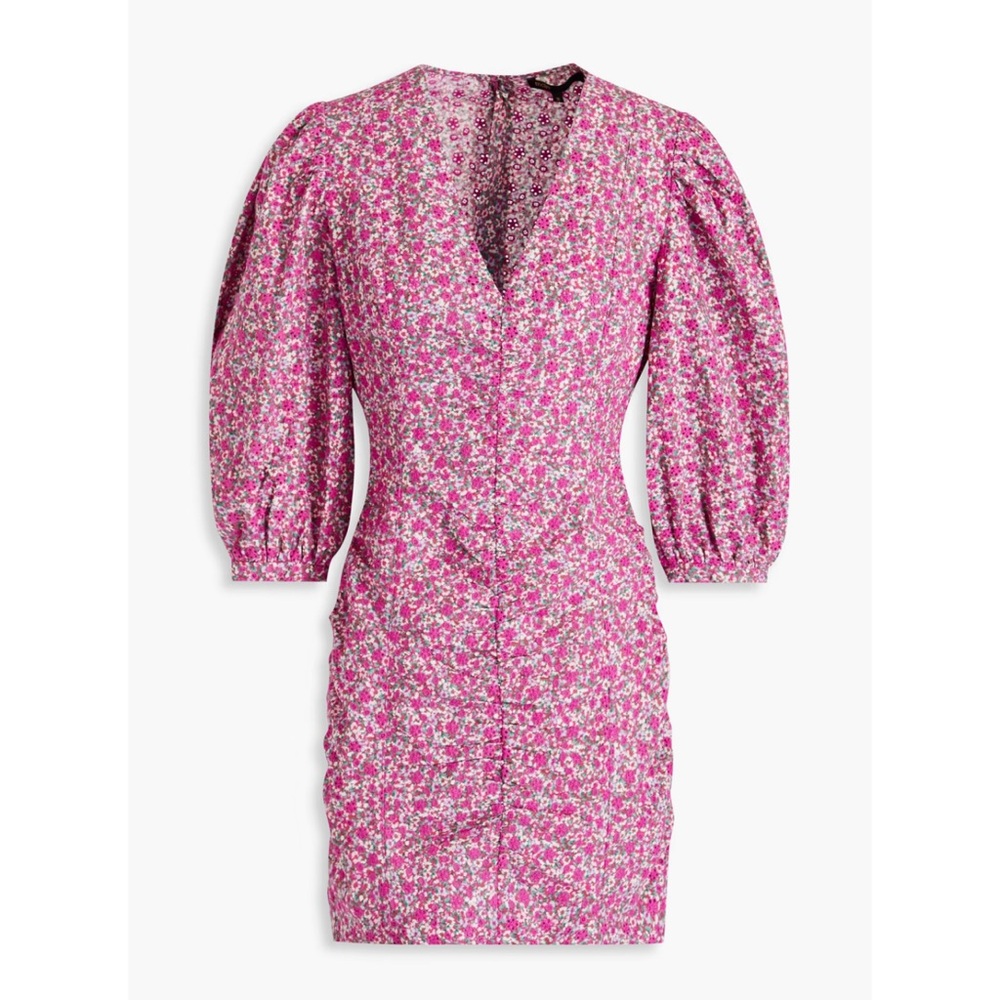🆕 Maje Floral-print broderie anglaise cotton mini dress